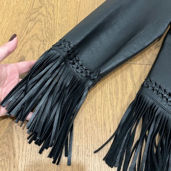 EUC Danier Leather Fringe Zip-Up Jacket - Size‎ XS - Picture 3 of 8